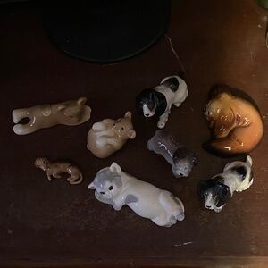 Vintage W.R. Midwinter England Ceramic Small Pet Figurine Set - Multicolor
